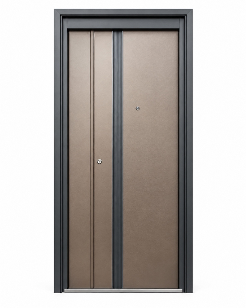 Luxury Bronze Vertical Groove Pivot Door