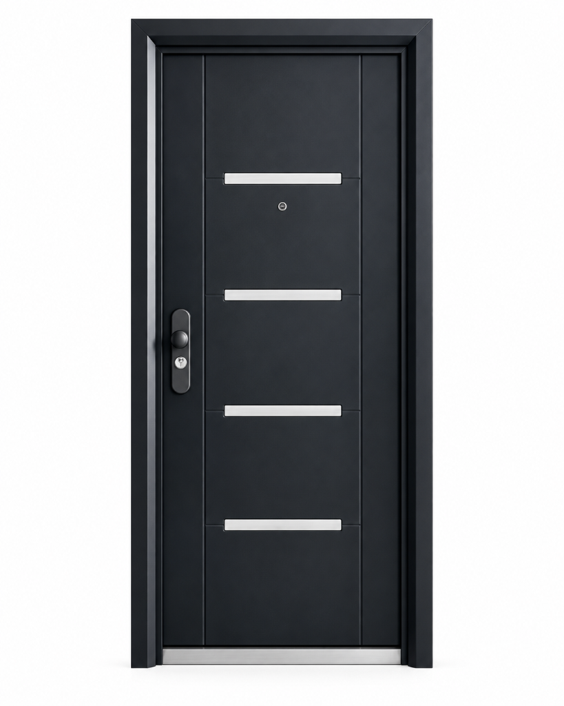 Modern Obsidian 4-Strip Minimalist Door
