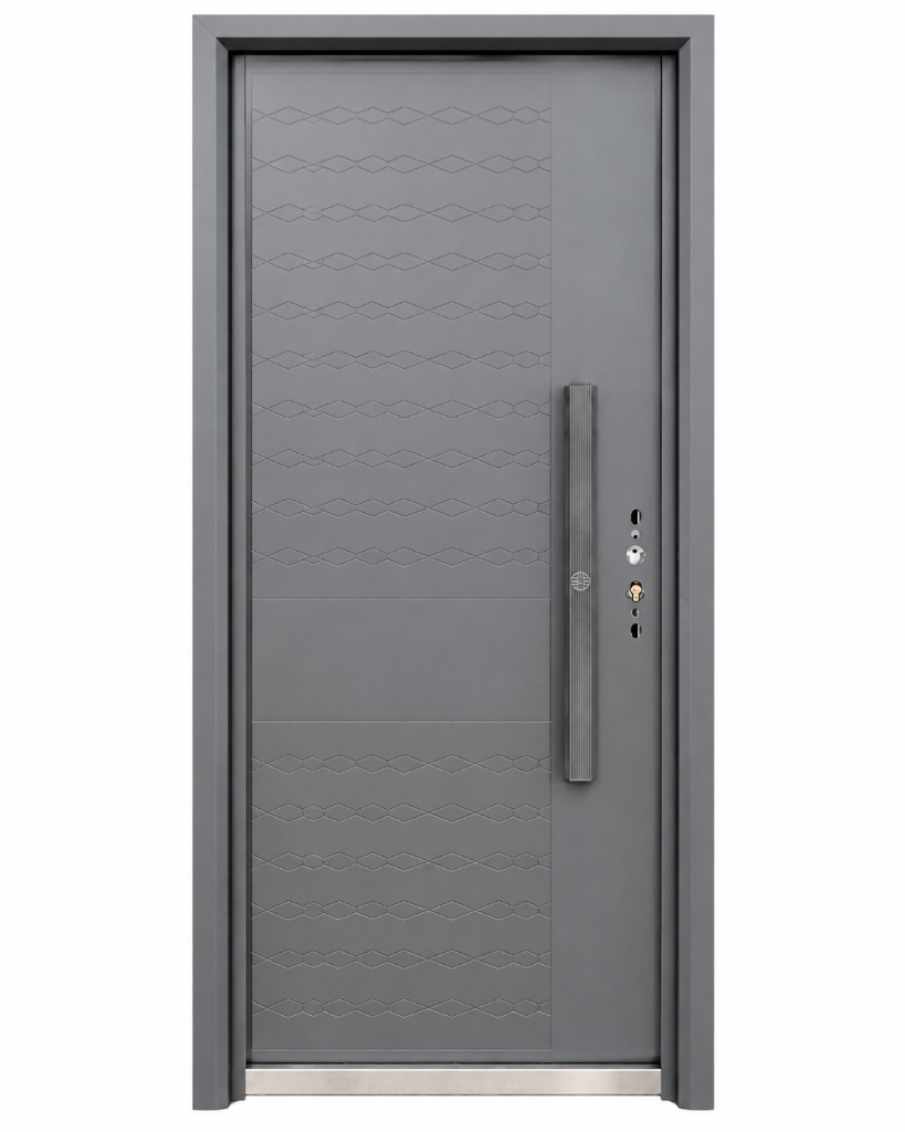 Diamond Embossed Slate Gray Armored Door